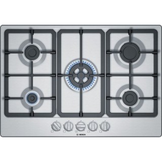 Bosch Serie 4 75cm Gas Hob Stainless Steel - PGQ7B5B90