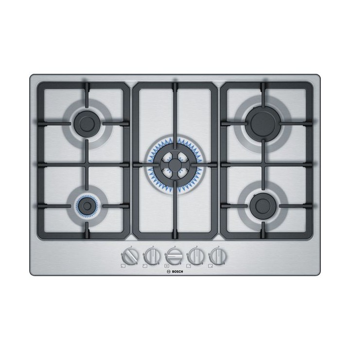 Bosch Serie 4 75cm Gas Hob Stainless Steel - PGQ7B5B90