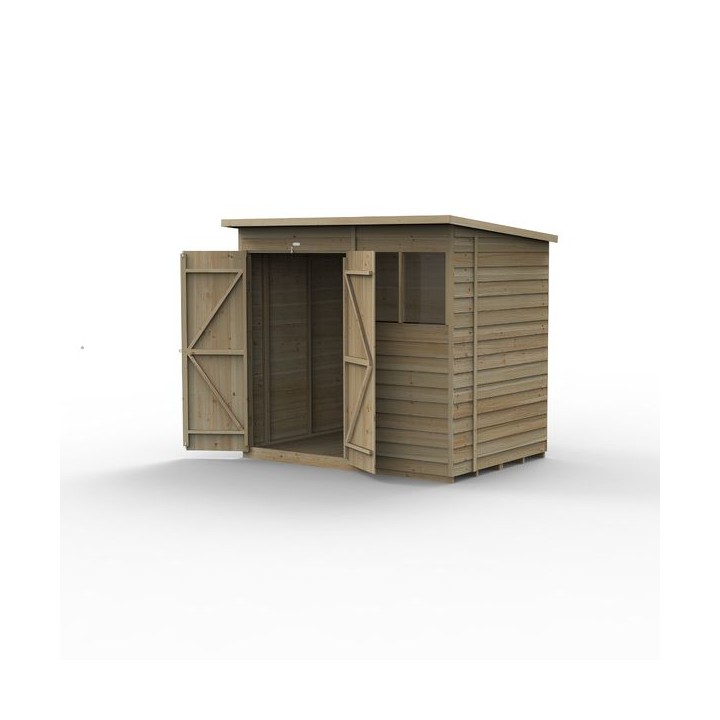 4LIFE Pent Shed 7 x 5 - 2 Windows - Double Door