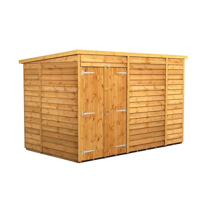 10 x 6 Power Overlap Pent Double Doors No Windows