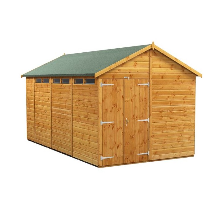 14 x 8 Power Apex Double Door Security Shed