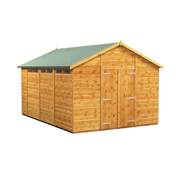 14 x 10 Power Apex Double Door Security Shed