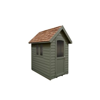 Forest Garden Retreat Shed Painted Moss Green Installed 6 x 4m