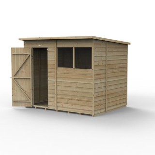 4LIFE Pent Shed 8 x 6 - Single Door - 2 Windows Installation