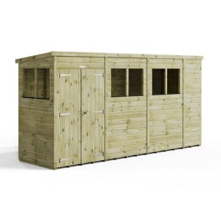 14x4 Premium Powersheds Pent Double Doors