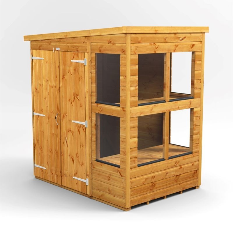 4 x 6 Power Pent Double Door Potting Shed