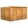 12 x 8 Power Overlap Pent Windowless Double Door Shed