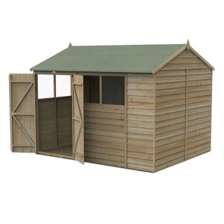4LIFE Reverse Apex Shed 10 x 8 - Double Door - 4 Windows
