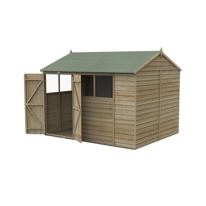 4LIFE Reverse Apex Shed 10 x 8 - Double Door - 4 Windows