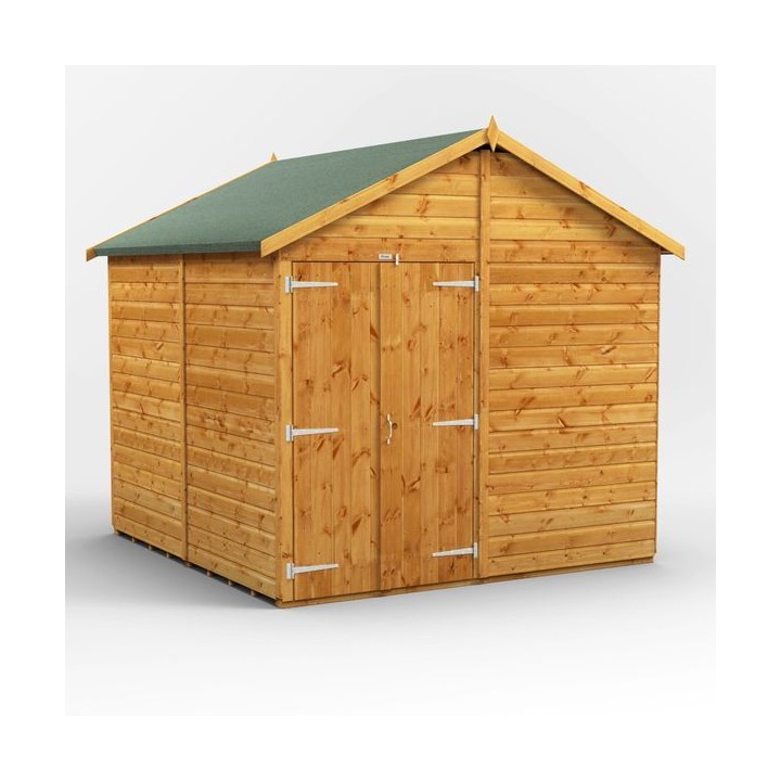 8 x 8 Power Windowless Apex Double Doors