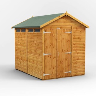 8 x 6 Power Apex Double Door Security Shed