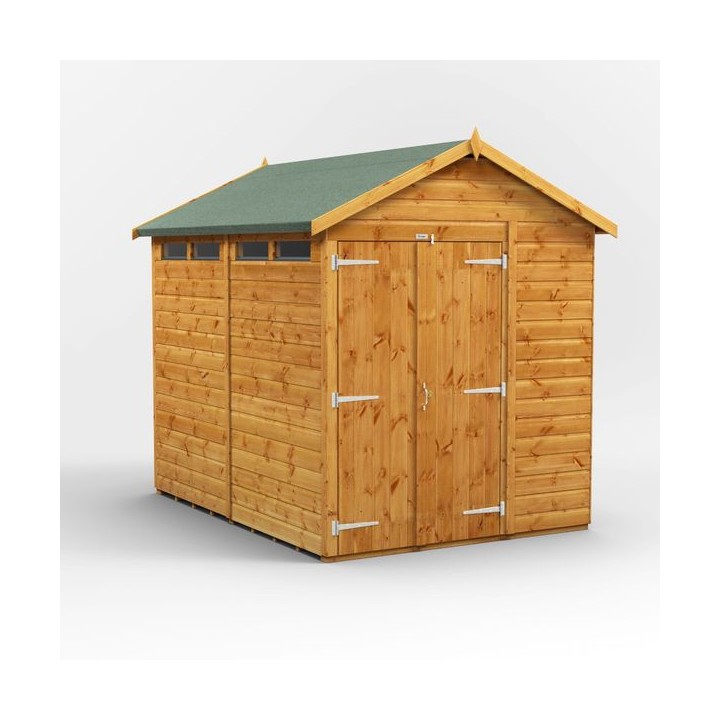 8 x 6 Power Apex Double Door Security Shed