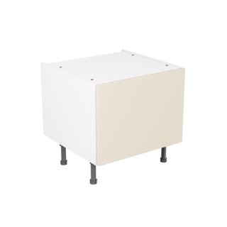 Flatpack 600 Belfast Sink Base Kitchen Cabinet Slab Super Gloss Cashmere