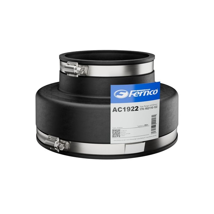 Fernco AC1922 Adaptor Coupling 170-192/110-122
