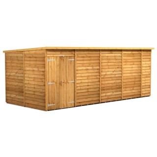 18 x 8 Power Overlap Pent Windowless Double Door Shed
