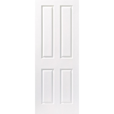 Travis Perkins White Primed 4 Panel Grained FD30 Fire Door 2040 x 826 x 44mm