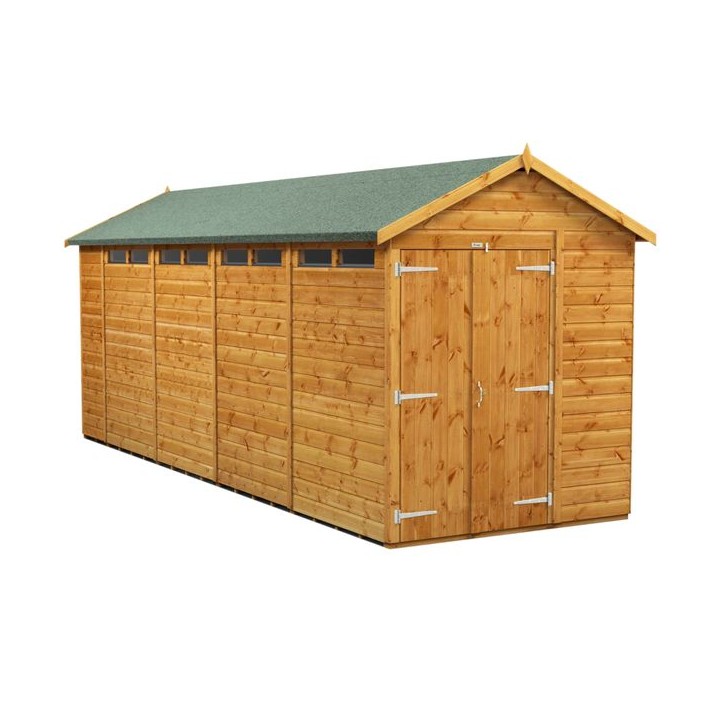 18 x 6 Power Apex Double Door Security Shed