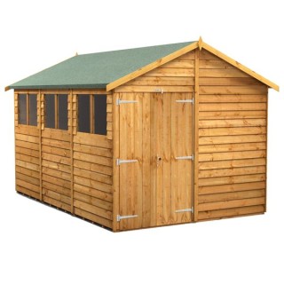 12 x 8 Power Overlap Apex Double Door Shed