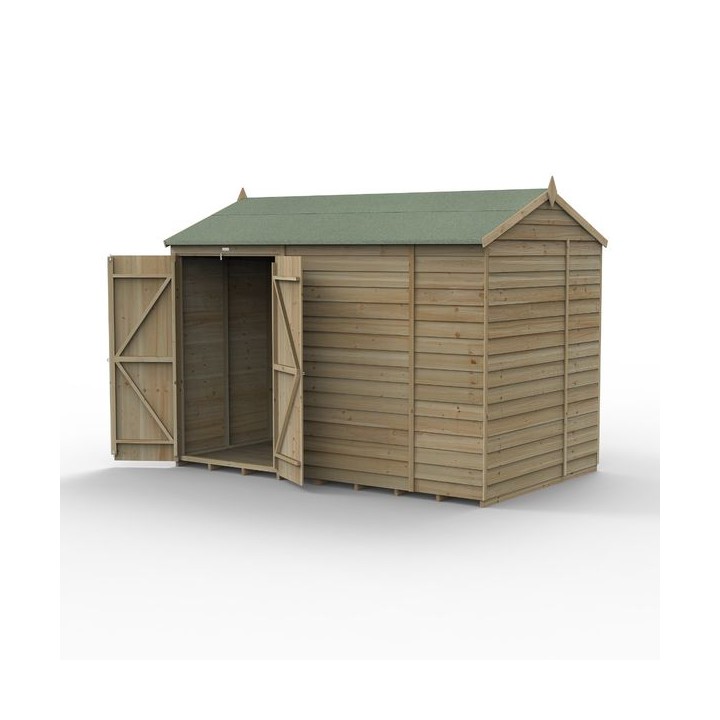 4LIFE Reverse Apex Shed 10 x 6 - Double Door - No Windows Installation