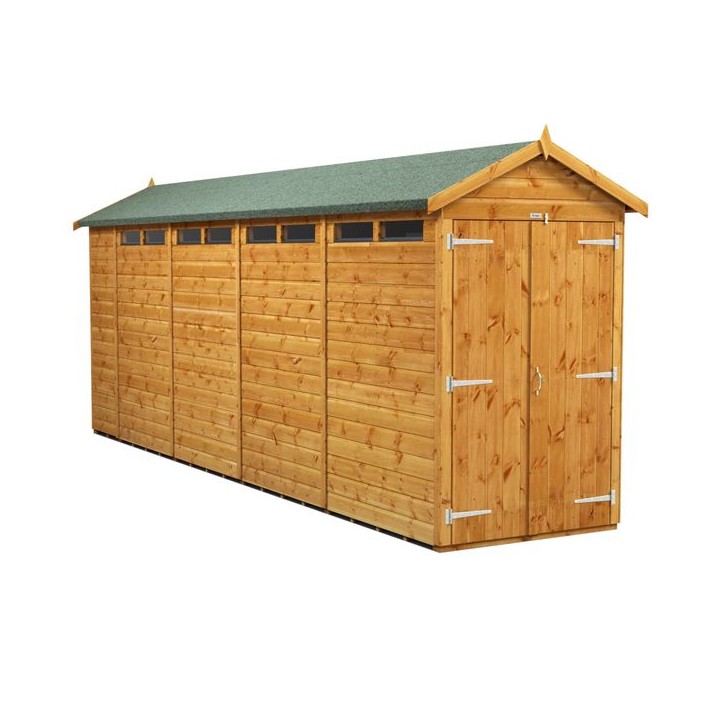 18 x 4 Power Apex Double Door Security Shed