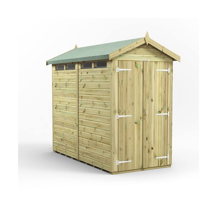8x4 Premium Powersheds Security Apex Double Doors