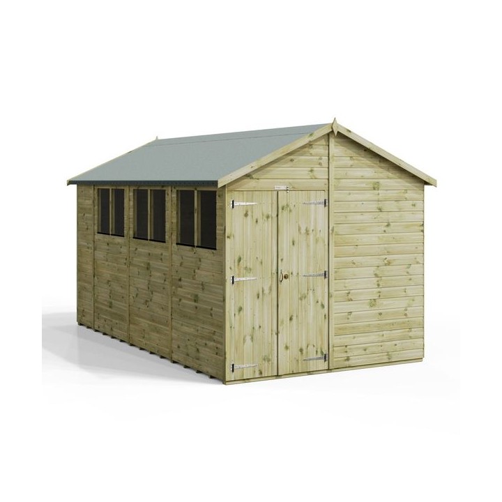 14x8 Premium Powersheds Apex Double Doors