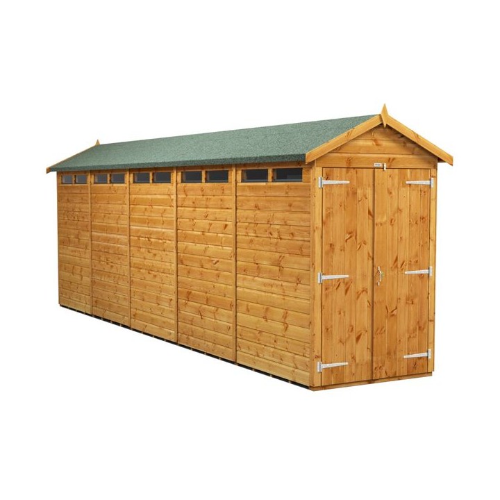20 x 4 Power Apex Double Door Security Shed