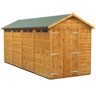 16 x 6 Power Apex Double Door Security Shed