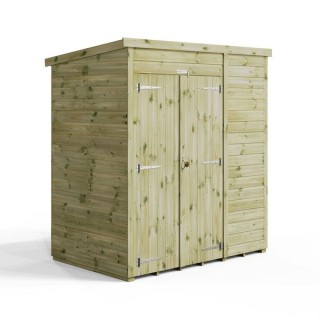 6x4 Premium Powersheds Pent No Windows Double Doors