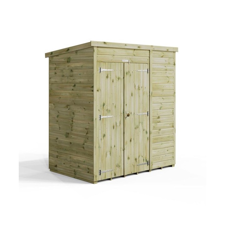 6x4 Premium Powersheds Pent No Windows Double Doors