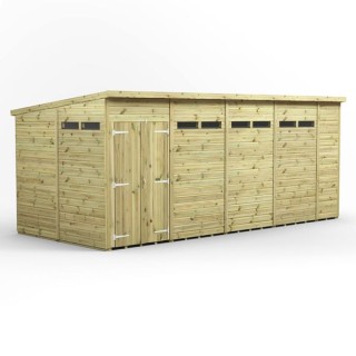 18x8 Premium Powersheds Security Pent Double Doors