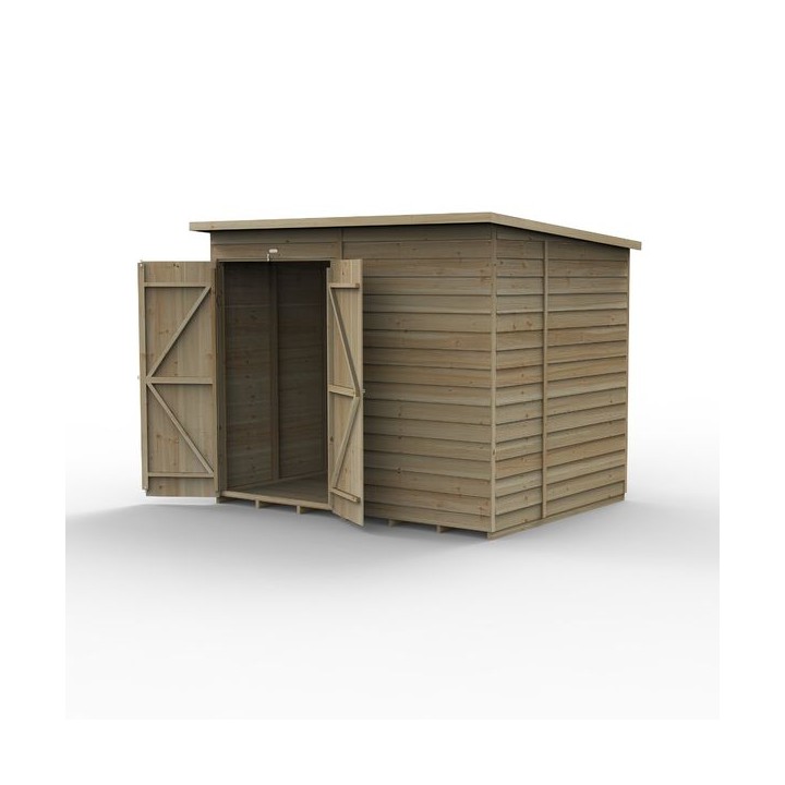 4LIFE Pent Shed 8 x 6 - No Windows - Double Door Installed