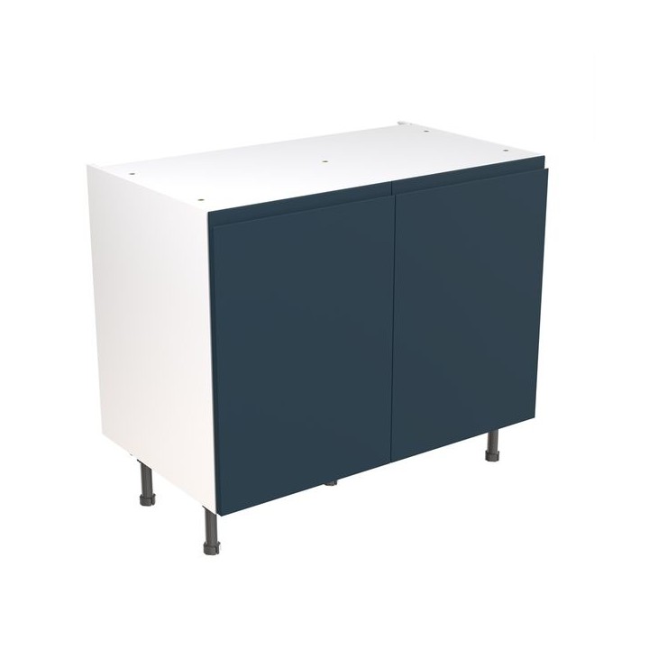 Flatpack 1000 Base Kitchen Cabinet J-Pull Shaker Ultra Matt Indigo Blue