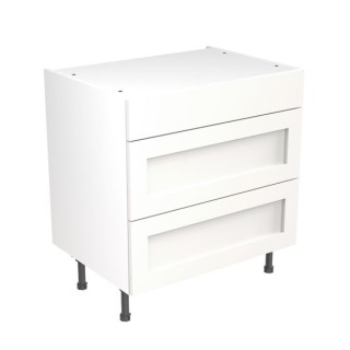Flatpack Three Drawer Base Unit Shaker Ultra Matt White 800mm - FKKH0507