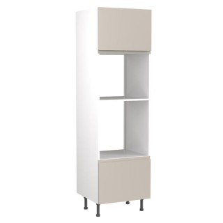 Flatpack Single Oven & Microwave Tower J-pull Ultra Matt Light Grey 600mm - FKKJ0732