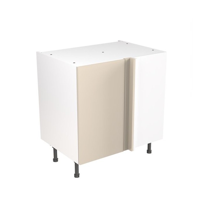 Flatpack 800 Blind Corner Base Kitchen Cabinet Slab Super Gloss Cashmere