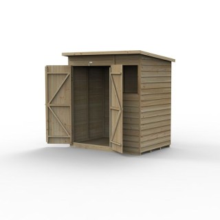 4LIFE Pent Shed 6 x 4 - 1 Window - Double Door Installed