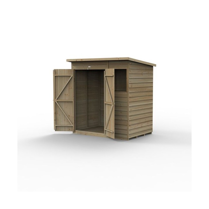 4LIFE Pent Shed 6 x 4 - 1 Window - Double Door Installed