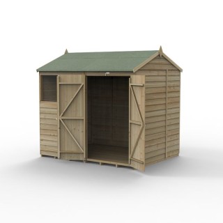 4LIFE Reverse Apex Shed 8 x 6 - Double Door - 2 Windows Installation