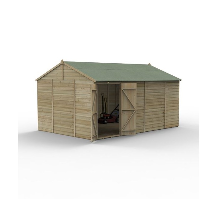 Beckwood 15x10 Reverse Apex Shed No Windows DoubleDoor Installed