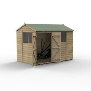 Beckwood 10x6 Reverse Apex Shed 4 Windows Double Door