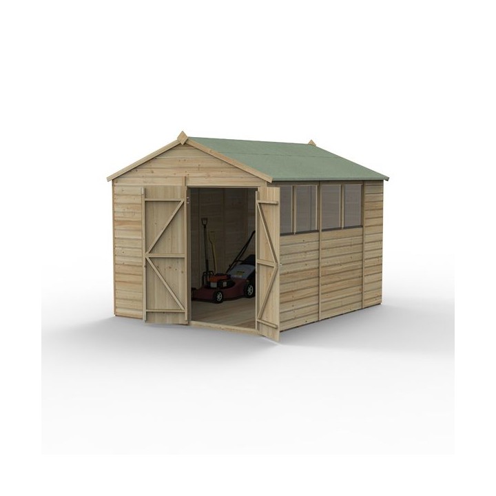 Beckwood 8x10 Apex Shed 4 Windows DoubleDoor Installed