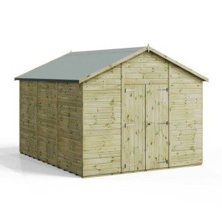 12x10 Premium Powersheds Apex No Windows Double Doors