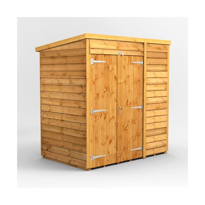 6 x 4 Power Overlap Pent Double Doors No Windows