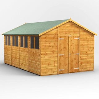 16 x 10 Power Apex Double Door Shed