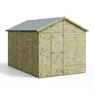 12x8 Premium Powersheds Apex No Windows Double Doors