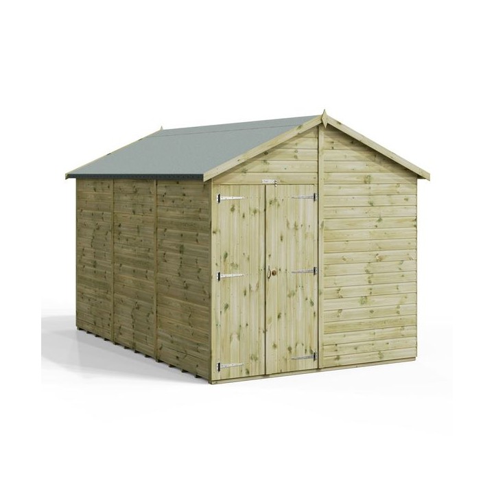 12x8 Premium Powersheds Apex No Windows Double Doors