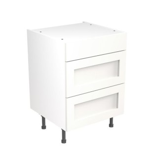Flatpack Three Drawer Base Unit Shaker Ultra Matt White 600mm - FKKH0506