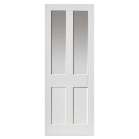 Jb Kind Rushmore Victorian Style 2 Panel  2 Light Shaker Clear Glazed White Primed Door 1981 x 762 x