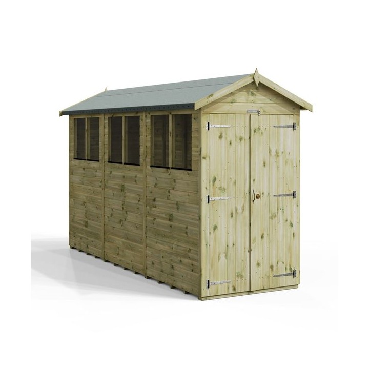 12x4 Premium Powersheds Apex Double Doors